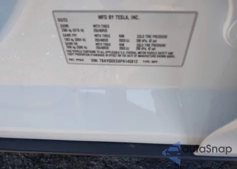 2023 Tesla Model Y Awd/Long Range Dual Motor All-Wheel Drive from USA, damaged, VIN 7SAYGDEE8PA145812